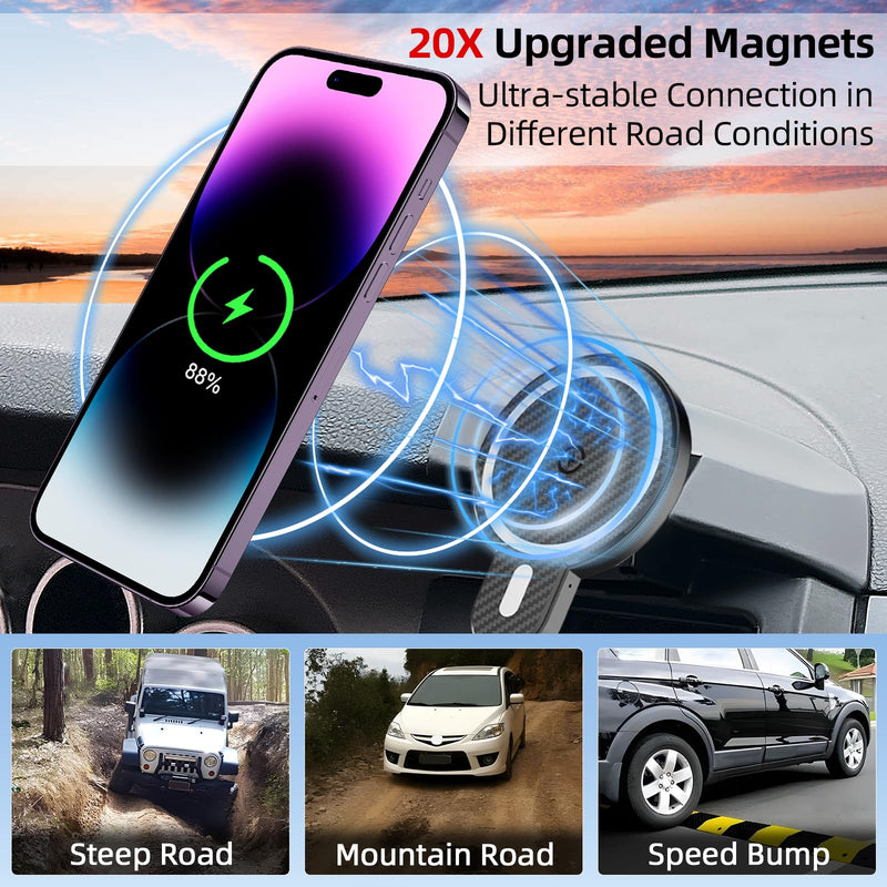 Car Phone Mount for Toyota Tundra 2007 2008-2011 2012 2013 /Sequoia 2008-2011 2012 2013 Accessories Custom Air Vent Car Phone Holder Magnetic 15W Fast Wireless Charger Automobile Cradles Cradles Tundra 2007-2013 Magsafe+ Wireless Charger
