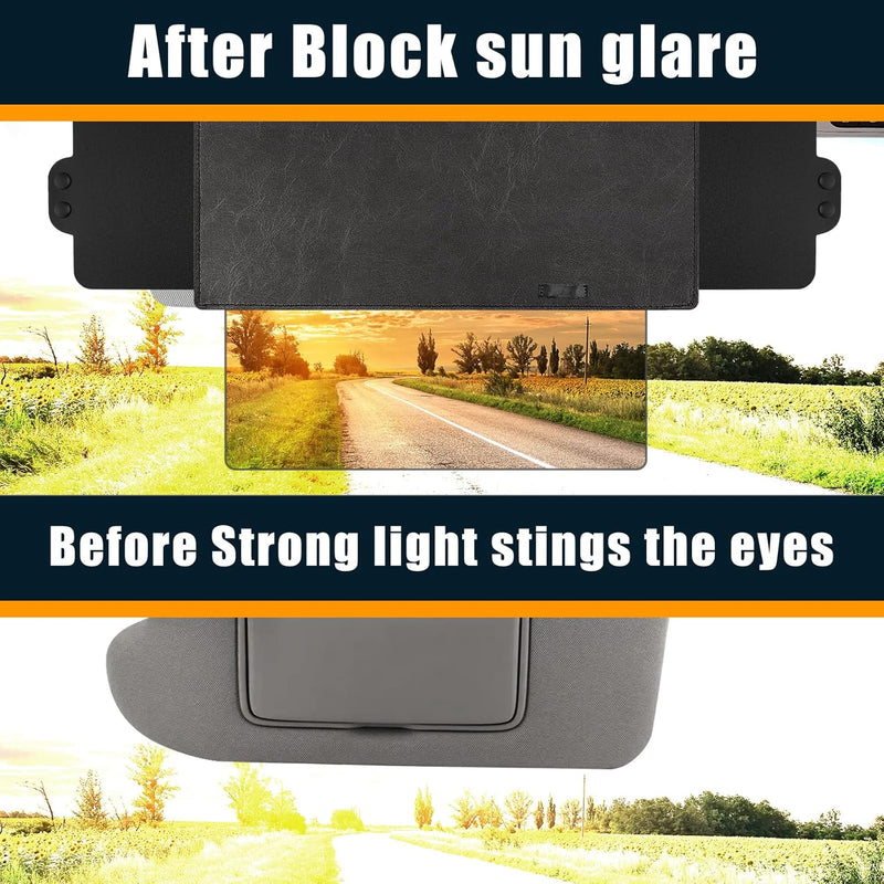 Sun Visor Extender for Car, Polarized Car Visor Extender with Polycarbonate Lens and Side Sunshade, Car Visor Protect from Glare, UV Rays, Snow Blindness for Safe Driving, Universal Fit Cars Black