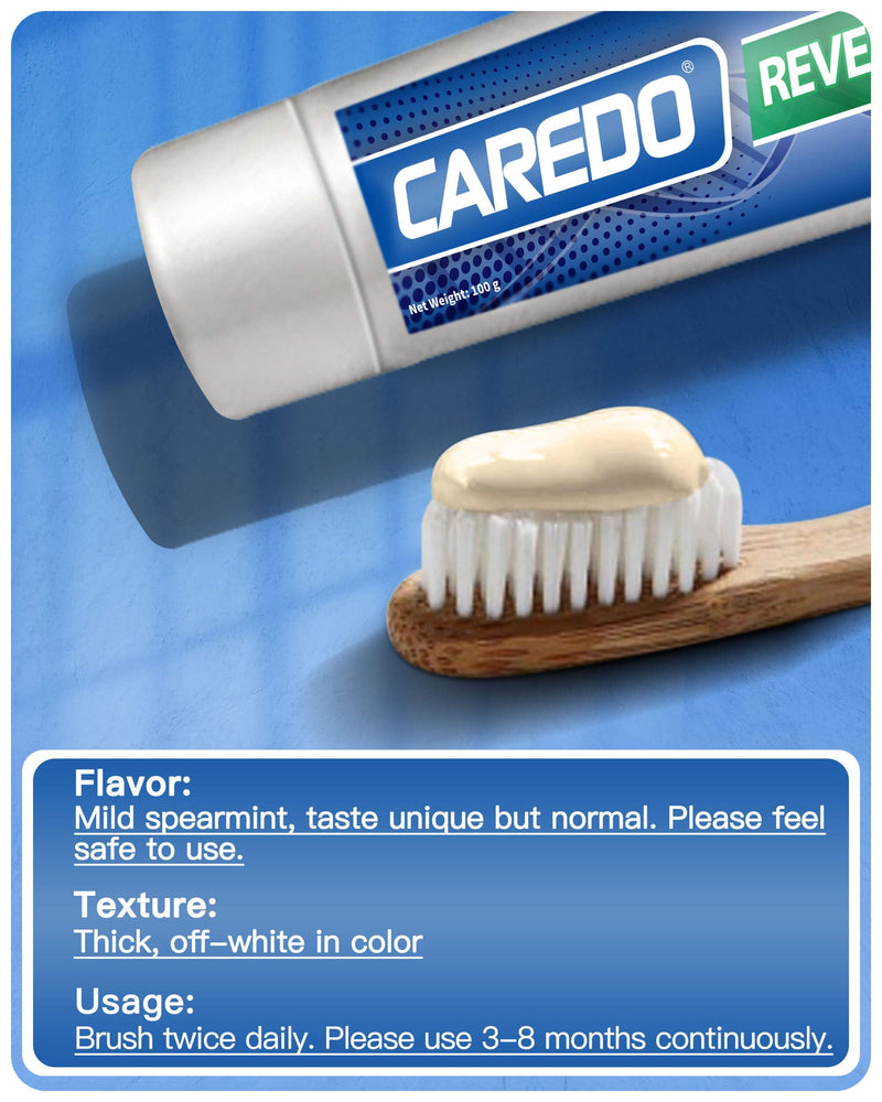 CAREDO Cavity Reversal Hydroxyapatite Toothpaste for Adults, Cavity Tooth Filler as Home Cavity Repair, Fluoride Free Reverse Cavities Treatment for Tooth Decay Repair, Remineralizing Repair 3.52OZ Spearmint 3.52 Ounce (Pack of 1)