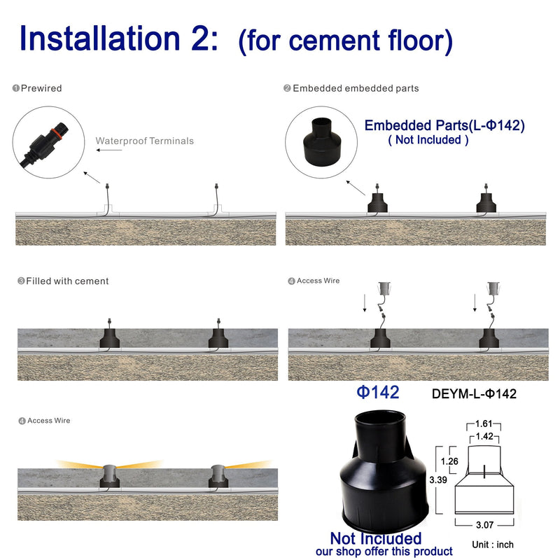 LED In-Ground Well Light,3W,12V-24V DC,IP67 Waterproof Aluminum,Directional Horizontally Outdoor Landscape Lightings,Side View Beam,Warm White (Q3-3 Way) Q3-3 Way