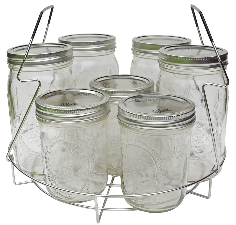 Stainless Steel Canning Rack, Contoured Comfort Grip Handles Rack, non-rusting rack - Canning becomes easy, fun and safe