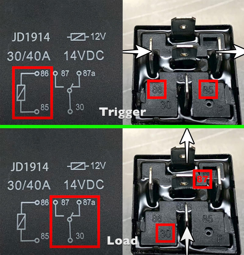 10 Pack 30/40 AMP Waterproof 5-Pin 12V Relay Switch （SPDT） for 12 Volt Automotive Marine Relays for Boats Auto Fan Cars