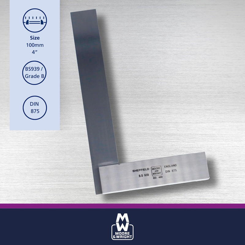 100mm/4 inch Engineers Square- Moore and Wright