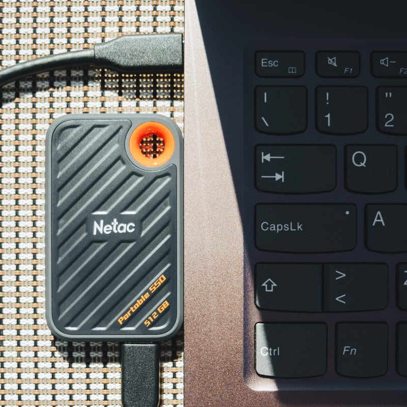 Netac 512GB Extreme Portable SSD External Solid State Drives Up to 2000MB/s Read 1700MB/s Write Speed, USB 3.2 Gen.2 Business Travel Essential Supports Win to Go Dust-Resistant ZX20