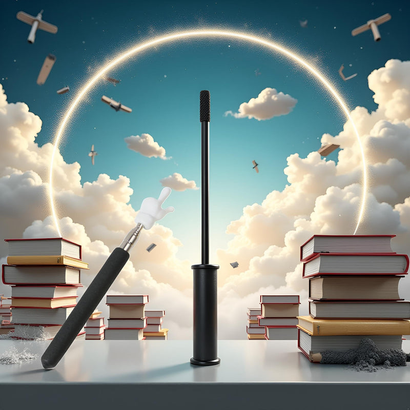 Telescopic Teachers Pointer, Metal Hand Retractable Pointer Extended Length 21.6 Inch, Teaching Pointer Stick for Classroom, Handheld Presenter Whiteboard Pointer Black