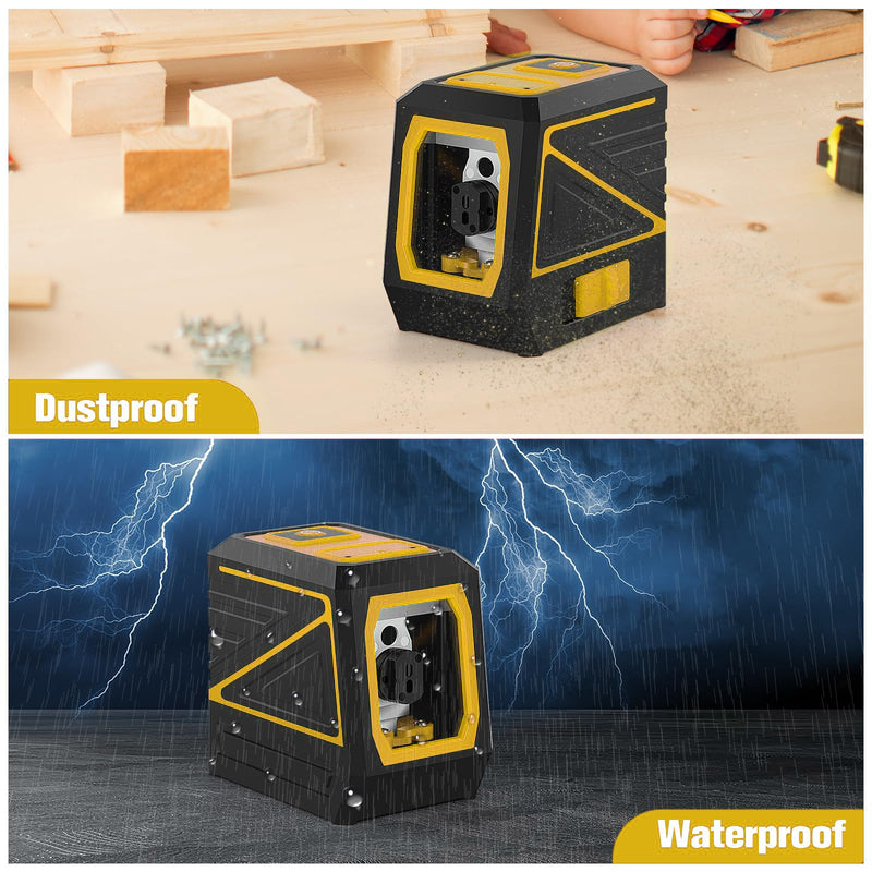 Laser Level with Tripod, 100 feet Green Cross Line Self Rotary Leveling Laser Level, Vertical and Horizontal Line, Rotatable 360 Degree, Manual Self leveling and Pulse Mode,IP54 Waterproof & Battery