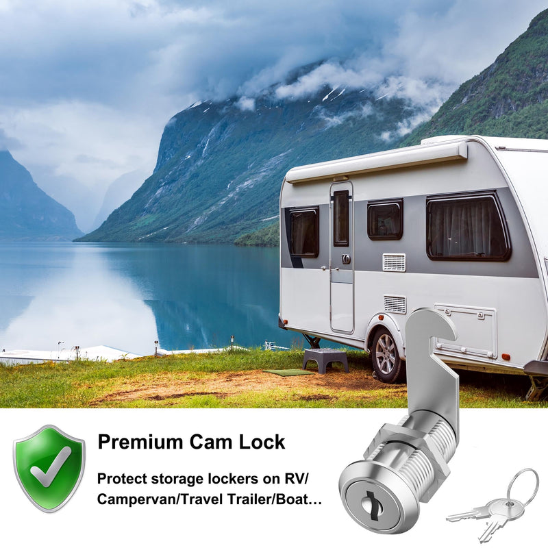 8 Pack Cabinet Locks, 1-1/8" Cam Lock Keyed Alike, Mailbox Lock Secure Drawer Mailbox Tool Box RV Storage Door, Zinc Alloy 8 Pack 1-1/8 Inch Silver