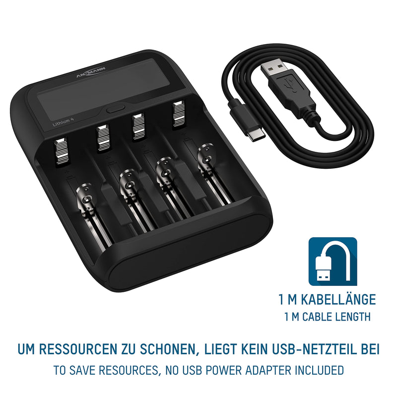 Ansmann Lithium 4 round cell charger LiFePO, LiIon, NiCd, NiMH 10340, 10350, 10440, 10500, 10350, charger only