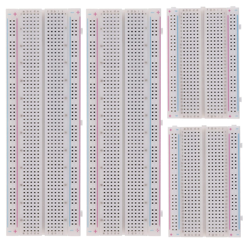 BOJACK Breadboard Kit Solderless Breadboard 2 Pieces 830 Points Breadboard & 2 Pieces 400 Points Breadboard & 126 Pieces Flexible Breadboard Jumper Wires (3 Values 130 Pieces)