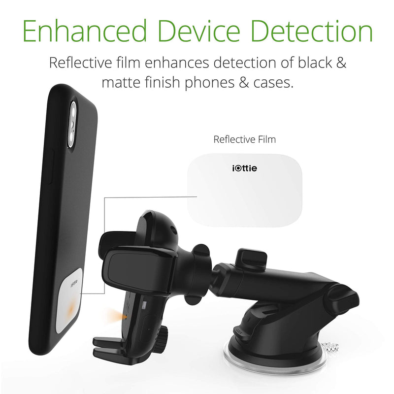 iOttie Auto Sense Qi Wireless Car Charger - Automatic Clamping Dashboard Phone Mount with Wireless Charging for Google Pixel, iPhone, Samsung Galaxy, Huawei, LG, and other Smartphones. Dash & Windshield AutoSense 1