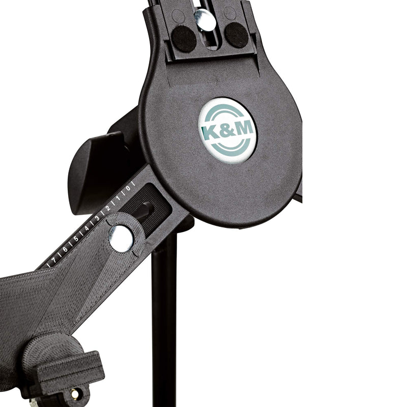 K&M - Konig & Meyer 19790.516.55 - Universal Tablet iPad Holder for Mic Stand - Switch Landscape to Portrait - Professional Grade for all Musicians - Studio or Remote Home Use - German Made - Black Standard Packaging