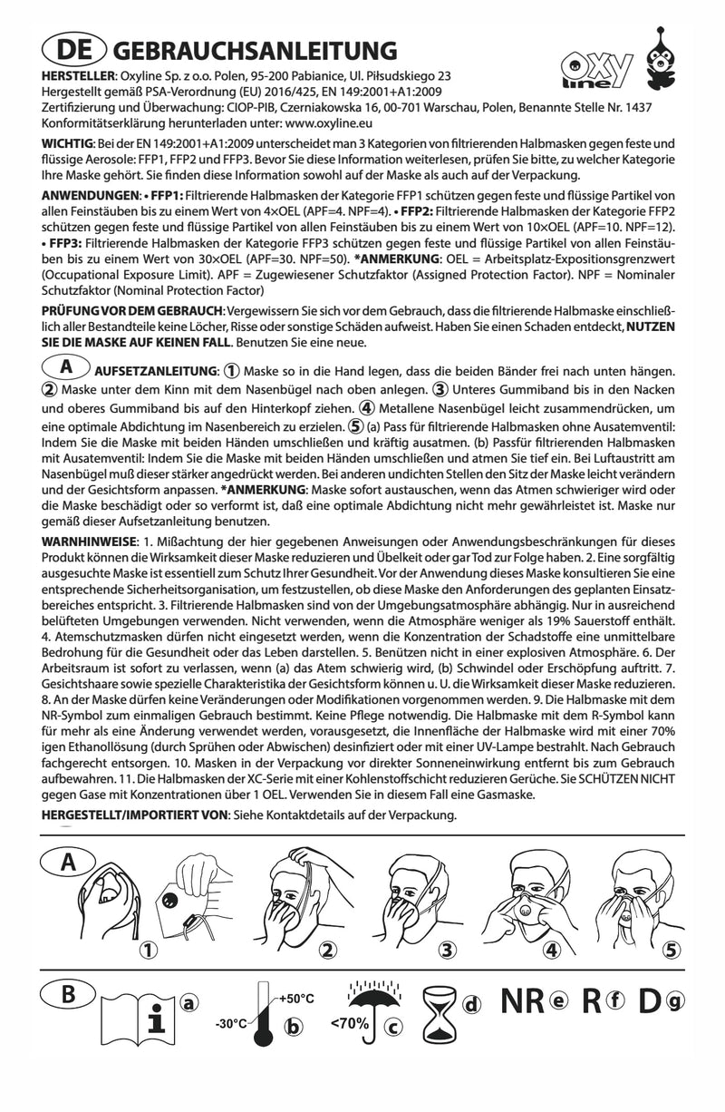 XS 310 V FFP3 RD Reusable Half Mask, Dust Mask, Respirator Mask, Protective Mask with Valve, Extra Fit, Pack of 10