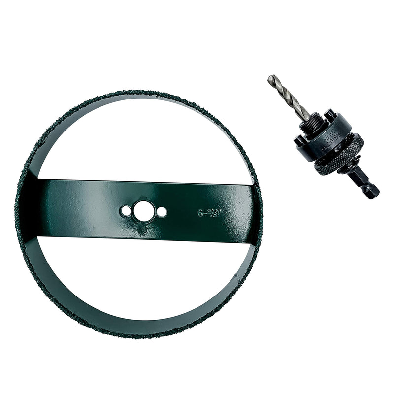 Disston E0101682 6-3/8” Clamshelled RemGrit Carbide Grit Recessed Light Installation Kits 152mm 6-3/8" Hole Saw