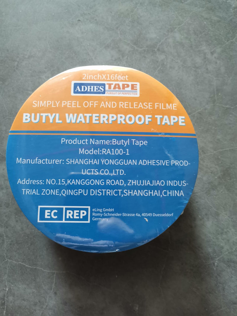 ADHES Butyl Tape Waterproof Tape, 2 inch x 16 feet, Aluminum Foil Tape Butyl Sealant Tape for RV Repair, Window, Silicone, Boat and Pipe Sealing, Glass & EDPM Rubber Roof Patching, Silver 50mm x 5m 1