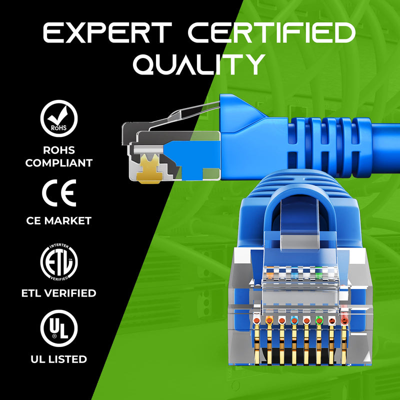 GearIT 24-Pack, Cat5e Ethernet Patch Cable 0.5 Feet - Snagless RJ45 Computer LAN Network Cord, Blue - Compatible with 24 48 Port Switch POE Rackmount 24port Gigabit 0.5 Feet (24-Pack)