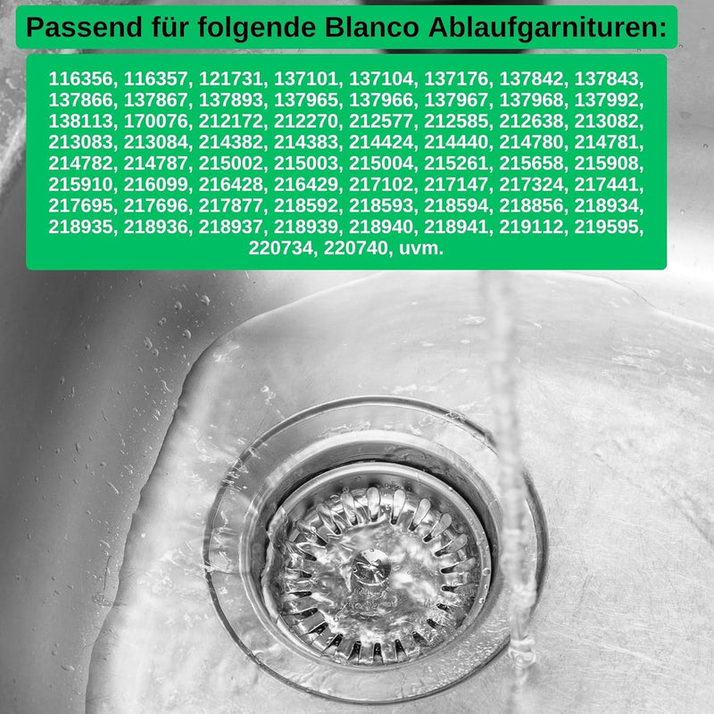 Blanco sieve basket with spigot for eccentric operation stainless steel, 8,2 cm | Diameter = 82 mm (24 slots) VI | Diameter 8.2 cm Single