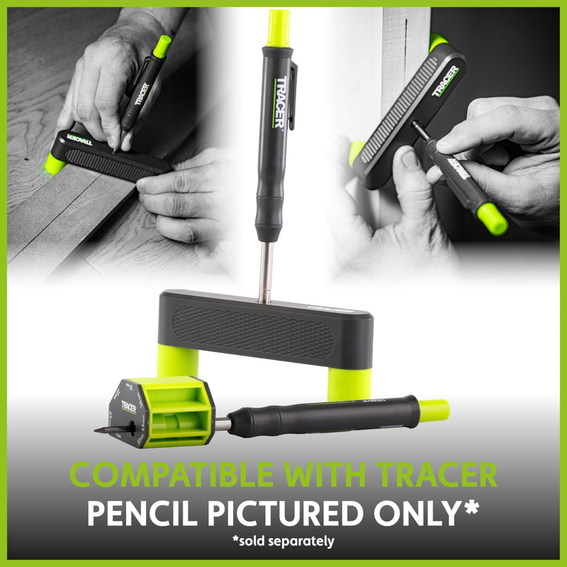 Tracer Marking Guide Set - Center Finder & Scribe Block With Hole That Fits Tracer Deep Hole Carpenters Pencil