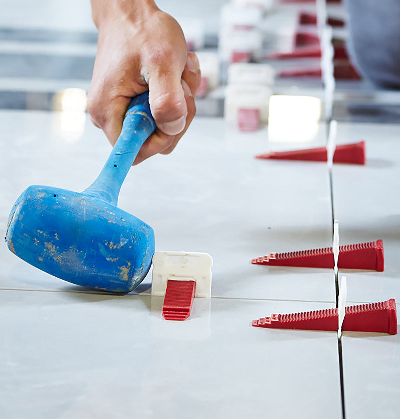 T-Lock ™ 1/16" (2mm) 100 Clips " PERFECT LEVEL MASTER ™ Professional " Anti lippage " Tile Leveling System - (spacers only), Red Wedges not Included and Sold Separately! (1)