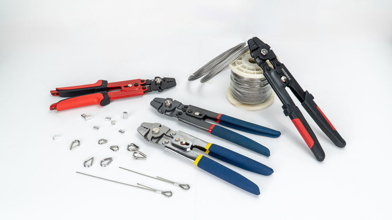 1/16" Wire Rope Crimping Tool Kit, 328ft Stainless Steel Cable 328ft Steel Cable Kit+Crimper