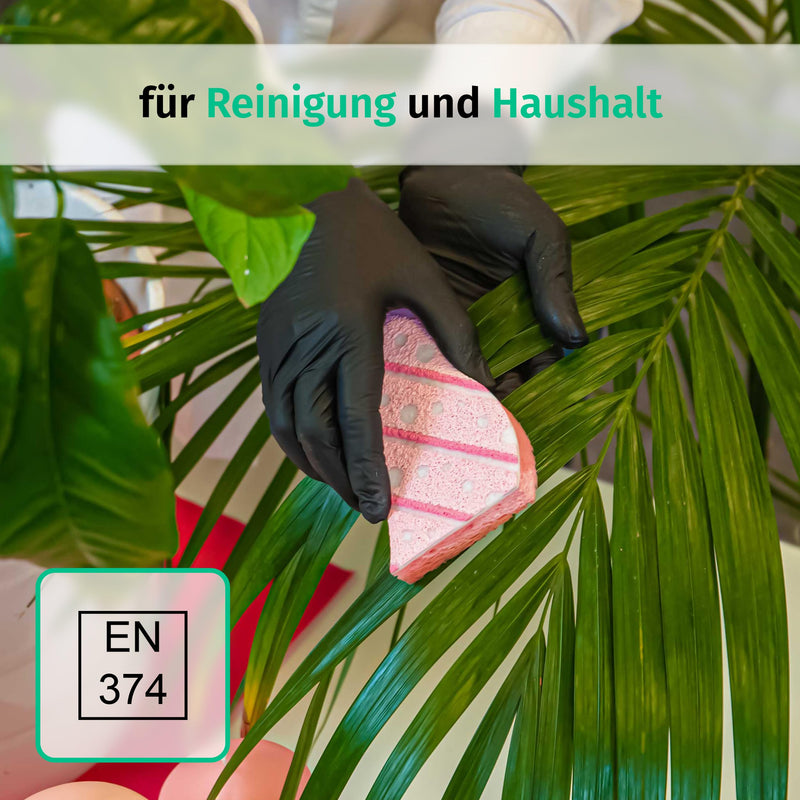 SF Nitrile Gloves XXL Black – 100 Disposable Gloves, Powder-Free, Latex-Free, Disposable Rubber Gloves for Cooking, Cleaning, Medicine, Kitchen, Garden, Workshop, Tattoo, Household | Puderfreie Einmalhandschuhe für Tattoo, Werkstatt, Küche, Reinigung u...