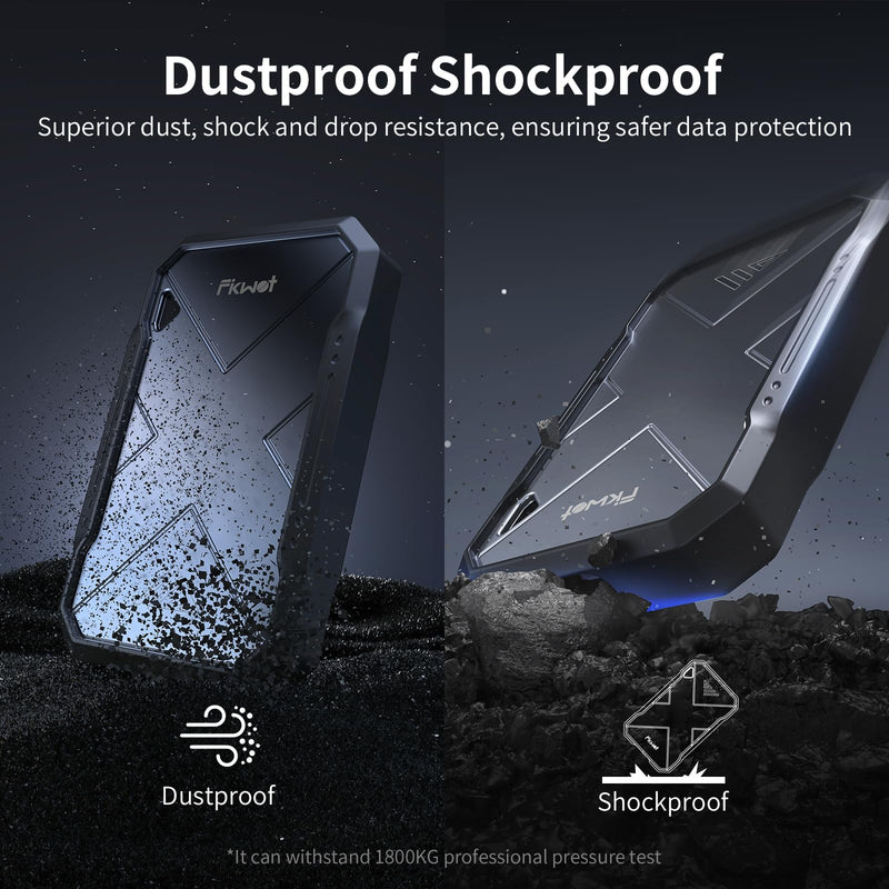 500GB Portable SSD, Up to 2050MB/s, USB 3.2 Gen2 USB-C, IP68 Water & Dust Resistant, Shockproof, External Solid State Drive for Smart TV, Cameras, iPhone 16/15, Windows, Mac and Other Devices (FP90) 500GB