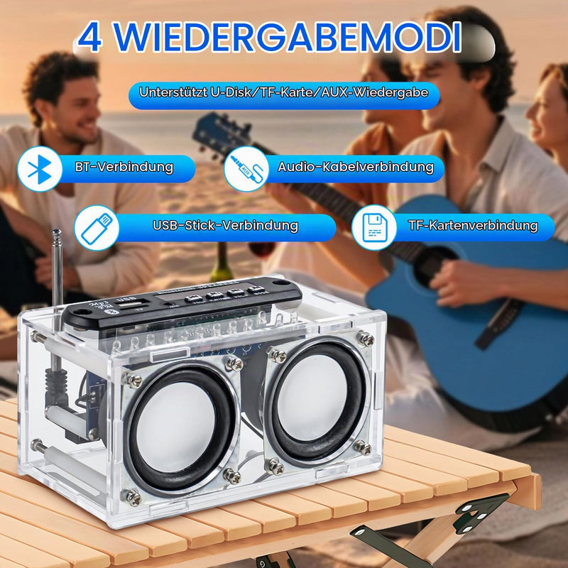 Heemol DIY Speaker Kit, Bluetooth Amplifier & Soldering Kit for Radio 87.5-108 MHz with LCD Display, Spectrum Display and Remote Control Soldering Exercise for Electronics