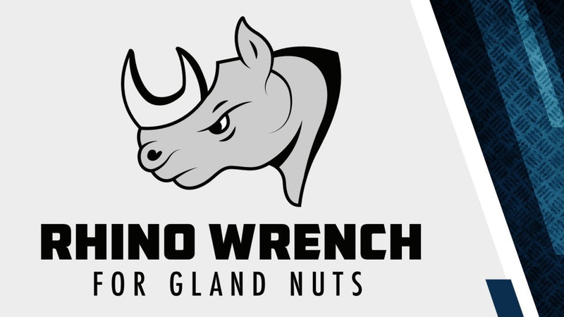 ELEON Rhino Gland Nut Wrench - Set of 2 Adjustable Hydraulic Cylinder Pin Spanner Wrench - Heavy Duty Set Includes Gloves, Towel, Secure Pins - For Farm & Construction Equipment Nuts Under 7 Inches