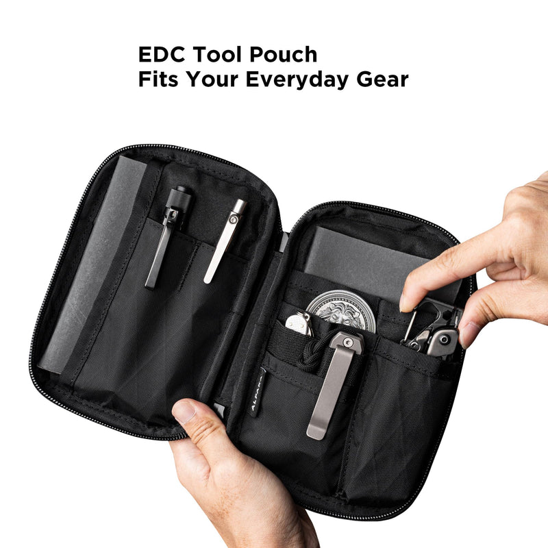 ALPAKA Admin Pouch Pro EDC Organizer Tool Pouch Black X-Pac X42 | Smooth Zipper, Weatherproof Storage for Electronics, Cables, Travel Accessories Black Max-X-Pac X42