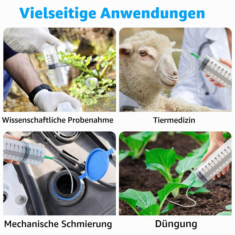 500 ml Large Syringe with Hose, Reusable Liquid Syringe | For pet feeding plant watering laboratory measurement dispensing 500ML
