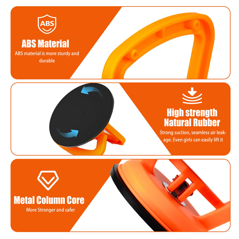 Large Orange Car Dent Puller, Powerful Dent Removal Tool - Multi-Purpose Dent Puller Suction Cup for Car, Glass, Tiles, Mirrors - Durable and Easy to Use