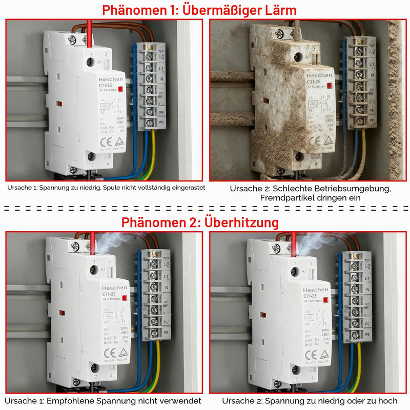 Heschen Household AC Contactor, HS1-16, Ie 16A, 2-Pole, 1NO 1NC, DC 12V Coil Voltage, 35mm DIN Rail Mounting DC12V 1NO 1NC 2P