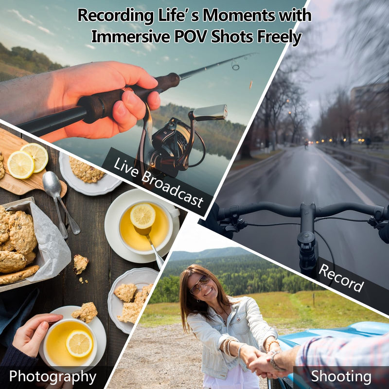 4 in 1 Magnetic Neck Mount for Phones,POV/Vlog Neck Phone Holder for Recording w/Chest Strap/Phone Clip Selfie Mount Phone Neck Holder Neck Tripod for iPhone/Android/Go Pro DJI Camera-Black