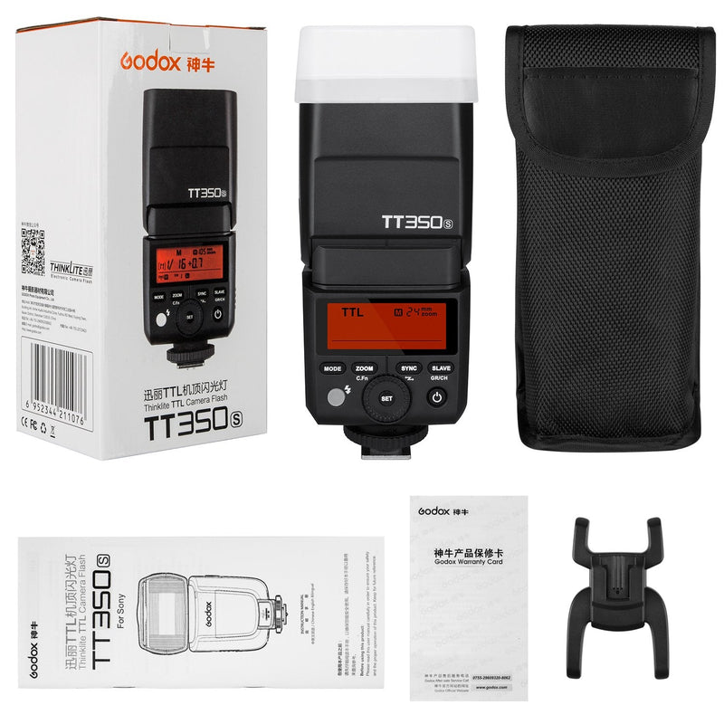 Godox TT350S Mini TTL Flash for Somy Cameras, 2.4G Wireless 1/8000s HSS Flash Speedlight Compatible with Sony A7II A7RII A7III A7SII A6000 A6500 A6400 A6300