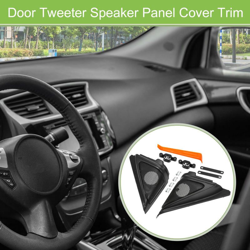 ACROPIX Interior Front Car Door Speaker Window a Pillar Cover Trim Tweeter Speaker Panel Fit for Honda Accord 2018-2022 with Screwdriver and Screws ABS Black - Pack of 2