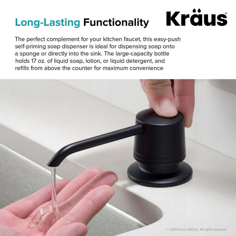 KRAUS Kitchen Soap and Lotion Dispenser in Matte Black, KSD-31MB