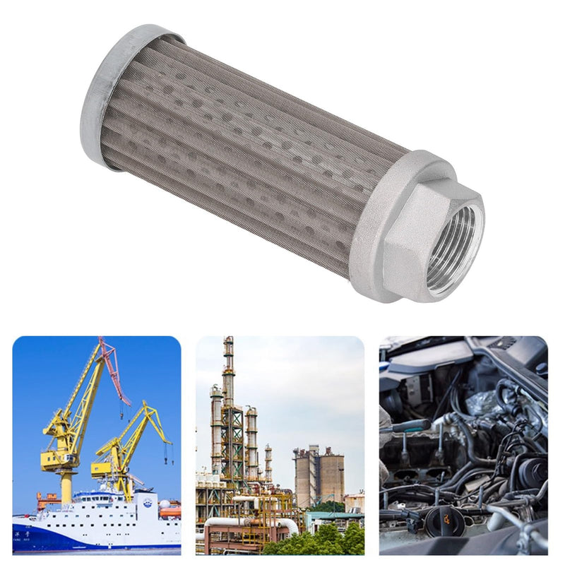 Hydraulic Suction Valve Strainer Filter Cartridge Metal Mesh Pipe Joint Fuel Suction Filter Element for Automobile Generators - Stainless Steel