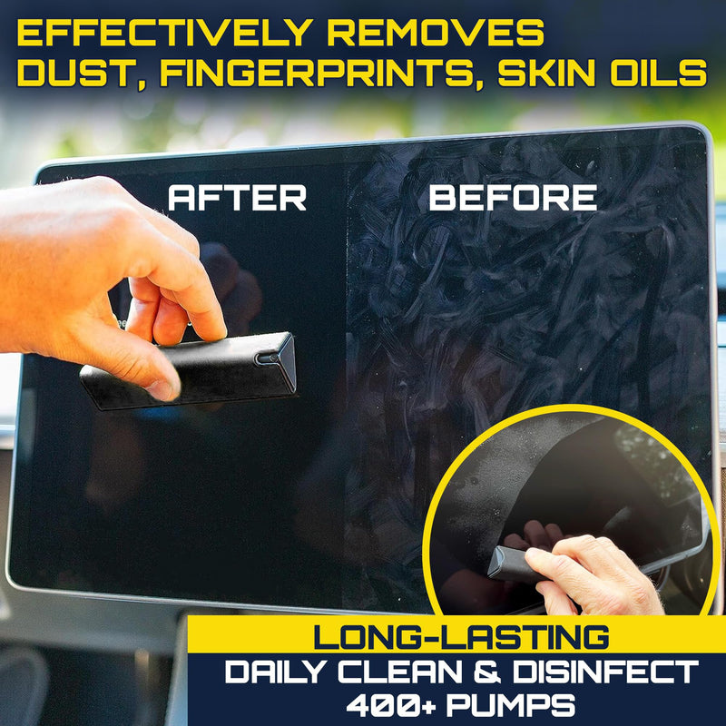 Car Screen Cleaner Spray And Wipe, 2-in-1 Spray and Microfiber Cloth Touch Screen Cleaner For Car Display, Cell Phone, Laptop, IPad, IPhone, Macbook Air, Computer (Black) Screen Cleaner (Black)
