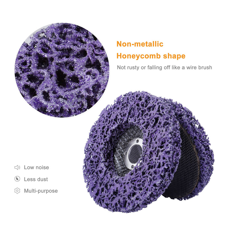 10 Packs 4-1/2" x 7/8" Strip Discs Stripping Wheel for Angle Grinders, Paint Removal Disc, Rust Stripping Wheel, Remove Scaling and Oxidation(Purple) | Paint Removal Disc, Rust Stripping Wheel, Remove Scaling and Oxidation(Purple) 4-1/2" x 7/8"