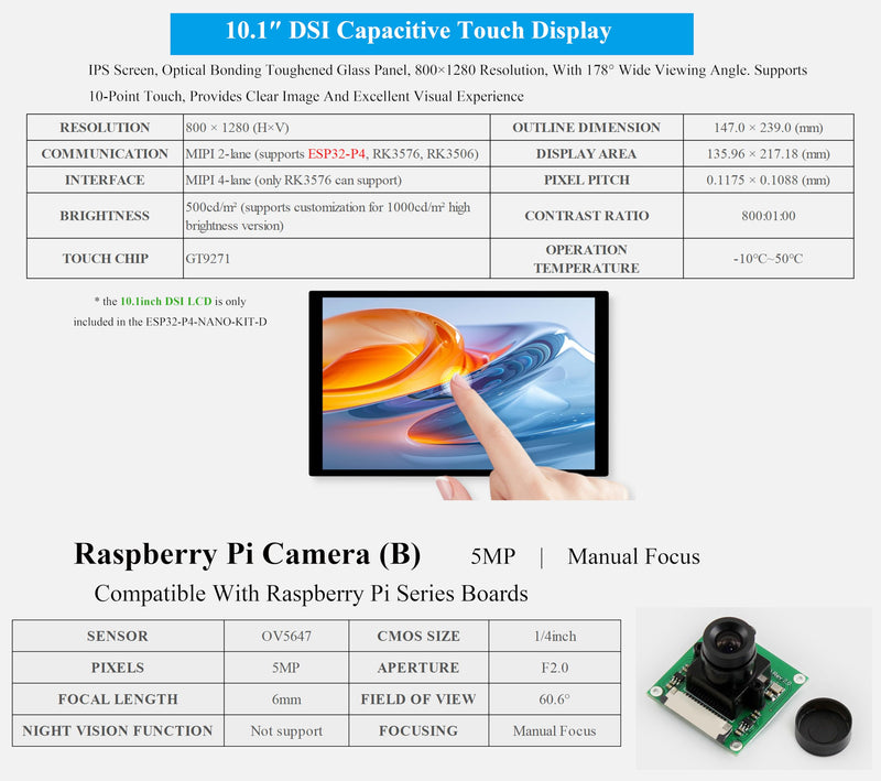 ESP32-P4-NANO Development Board, ESP32-P4 Chip: RISC-V Dual-Core and Single-Core Processors, Human-Machine Interfaces: MIPI-CSI, MIPI-DSI, USB, ETH, etc. Comes with Speaker and PoE Module, 4 Items