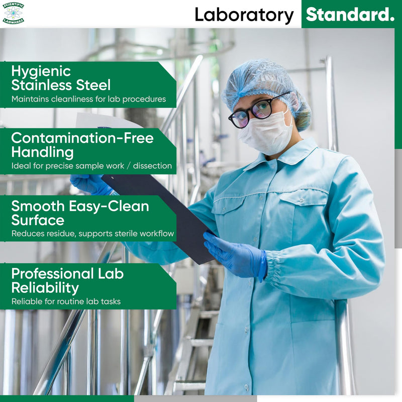 Stainless Steel Forceps with Offset Flat-Tips - Perfect for handling of membranes (4.75 in.)
