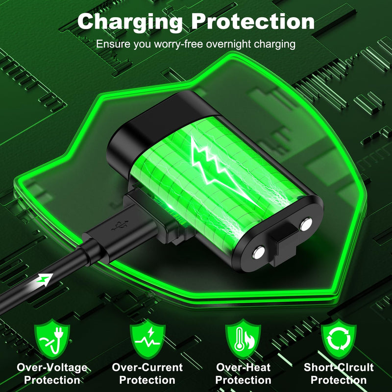 Rechargeable Xbox One Controller Battery Pack with 4 Back Covers: USB C Charging Cable 2 x 3600mWh Xbox One Controller Battery Play and Charger Kit for Xbox Series X/S Black