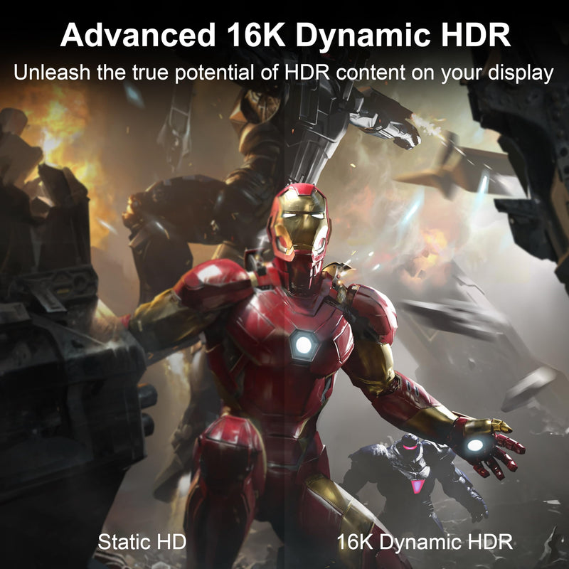 Displayport Cable 2.1, 16K DP Cable 6.6ft, Supports 80Gbps, UHBR20, 16K@60Hz, 8K@120Hz, 4K@240Hz 165Hz 144Hz, HDR DSC 1.2a, Compatible FreeSync/G-Sync 4090 3090Ti 7900XTX Graphics Card