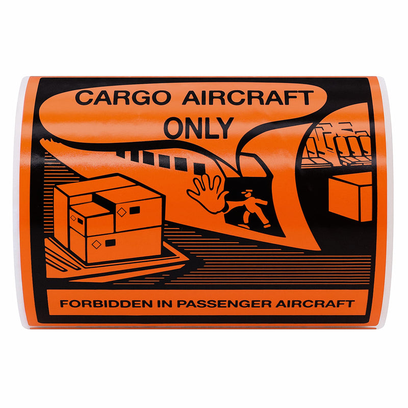[Australia - AusPower] - Hybsk Cargo Aircraft Only Warning Labels 4 x 4 Inch Total 100 Adhesive Stickers On a Roll 