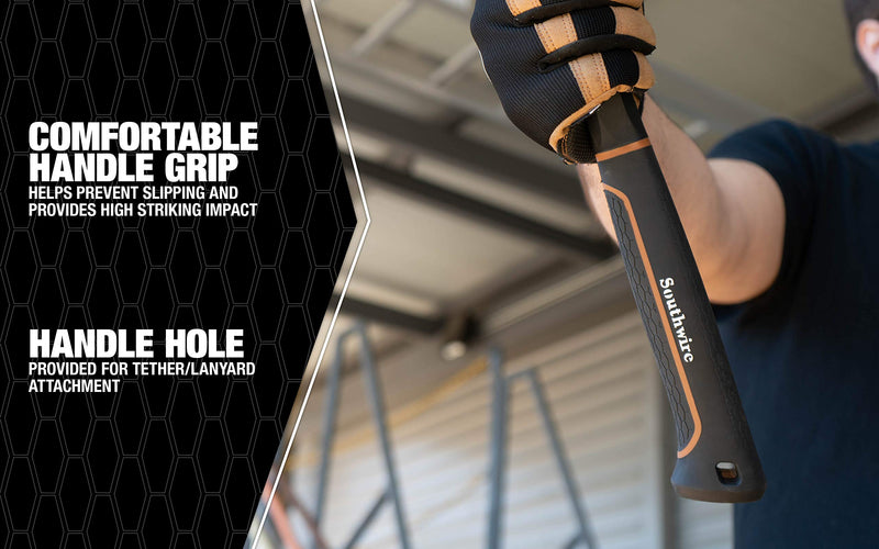 Southwire Bmeh-20 20 OZ. Heavy Duty Electrician's Hammer; 20 oz. Head with Smooth Face; Heavy Duty Drop Forged Steel Tether Hole For Safety; Lightweight Fiberglass Handle; 1.75 Lbs 65116840 One Size
