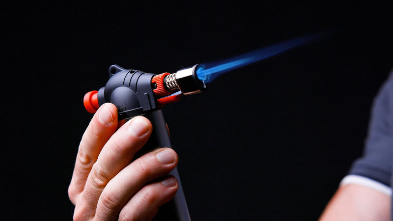 ROTHENBERGER Industrial - Crème Brûlée gourmet burner set Bunsen burner kitchen burner soldering burner incl. 1x refill gas 100 ml, 450° working temperature, large gas tank 035126E