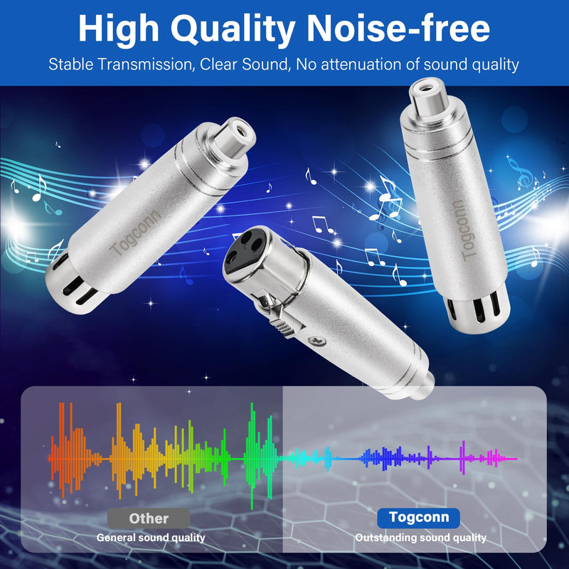 RCA to XLR Adapter 2 Pack, RCA Female to XLR Female Adapter,RCA Female to XLR Connector XLR Female to RCA Female