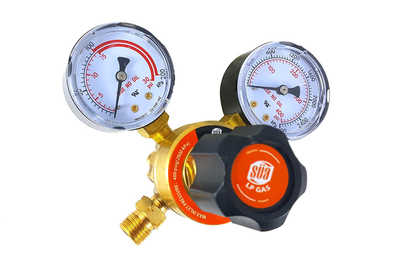 SÜA - Propane Regulator Welding Gas Gauges - CGA-510 - Rear Connector - LDP Series - Check All the Pictures and Read the Full Description of This Product to Make Sure it fits Your Tanks and Hoses.