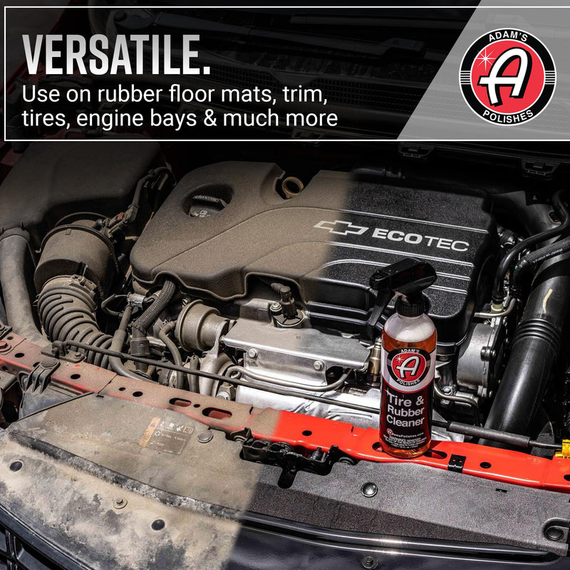 Adam's Tire & Rubber Cleaner (16 oz) - Removes Discoloration From Tires Quickly - Works Great on Tires, Rubber & Plastic Trim, and Rubber Floor Mats 16 Fl Oz (Pack of 1)