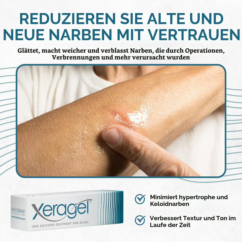 Xeragel Silicone Ointment, 10g | 100% medical grade silicone gel, self-drying, does not drip or run, also suitable for scars on the face