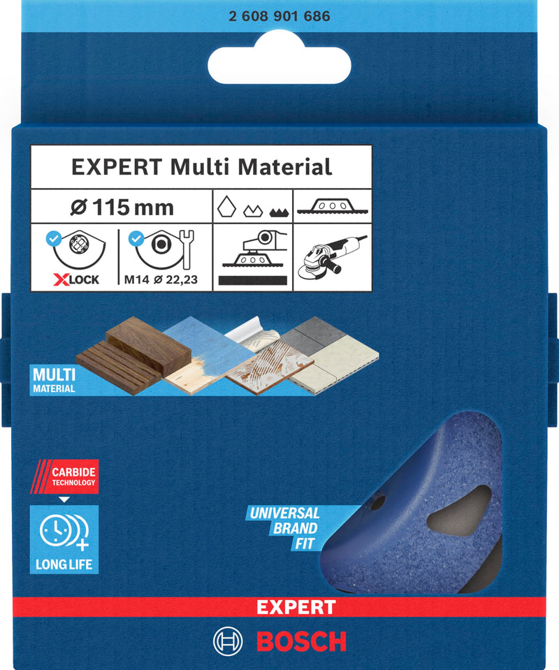 Bosch 1 x Expert Multi Material Carbide Cup Wheel Fine (for Paint on Wood, Diameter 115 mm, Fine, Professional Accessories Small Angle Grinder)